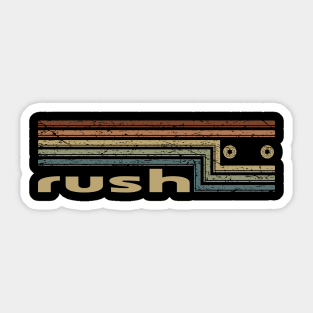 Rush Cassette Stripes Sticker